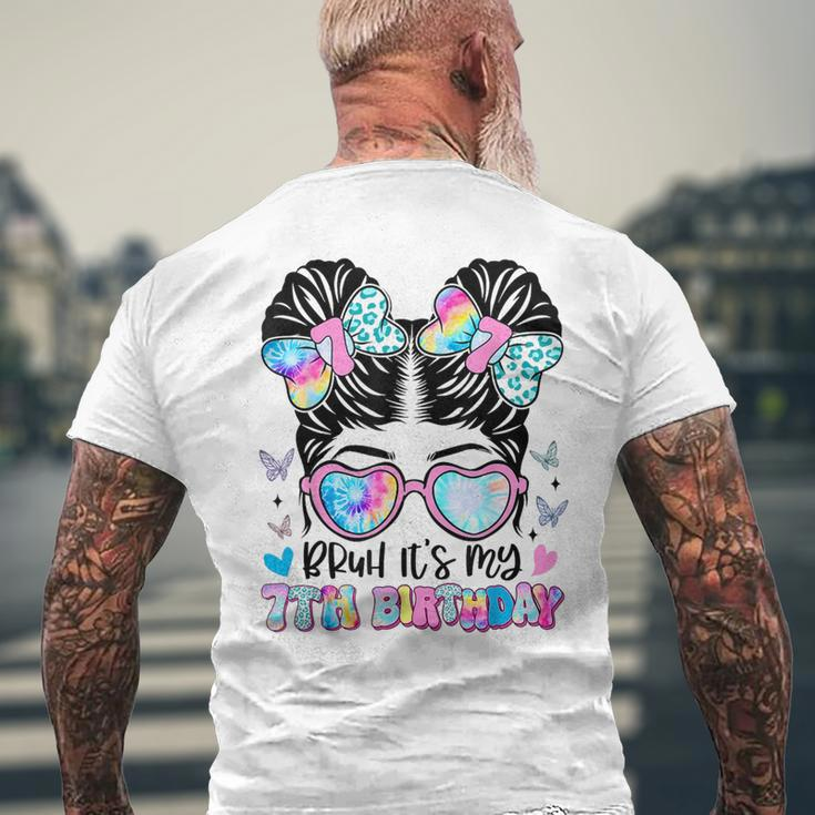 Bruh It's My 7Th Birthday Retro 7 Year Old Birthday 7Yr Girl Men's T-shirt Back Print Gifts for Old Men