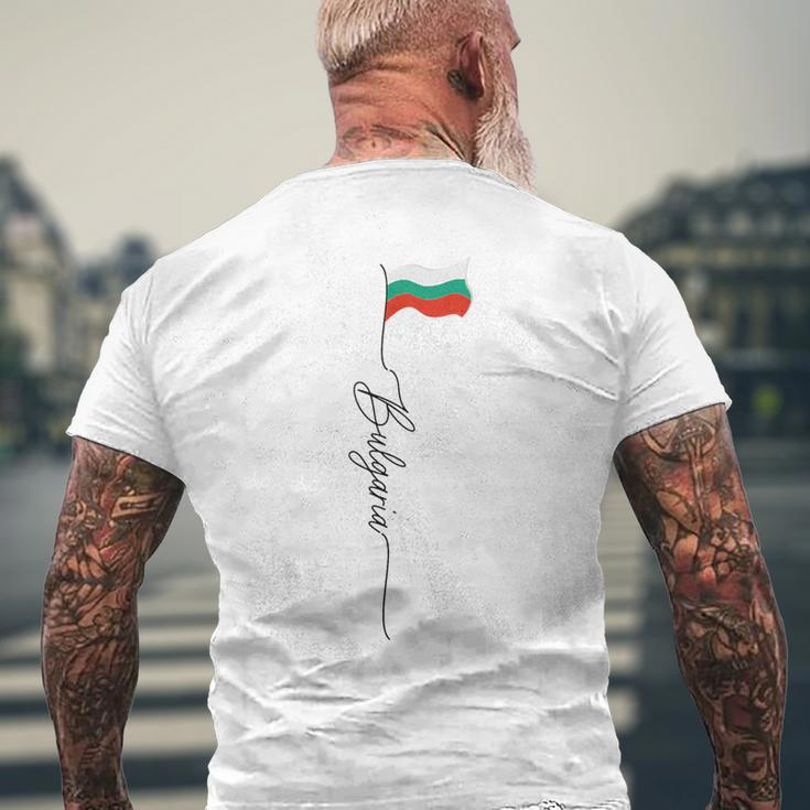 Bulgaria Bulgarian Flag Pole Bulgaria Patriotic Vintage Men's T-shirt Back Print Gifts for Old Men