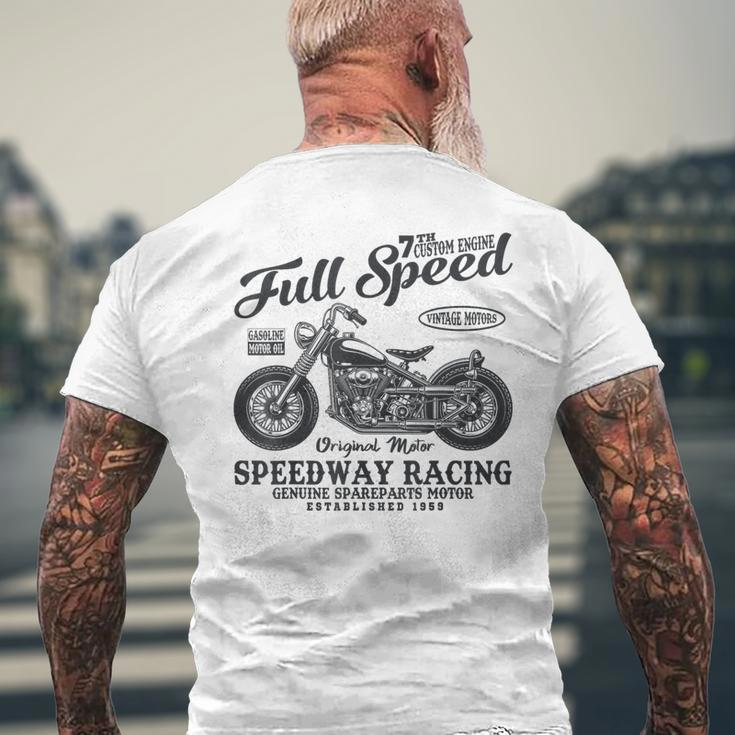 Cafe Racer Full Of Speed Vintage Motorcycle Men's T-shirt Back Print Gifts for Old Men