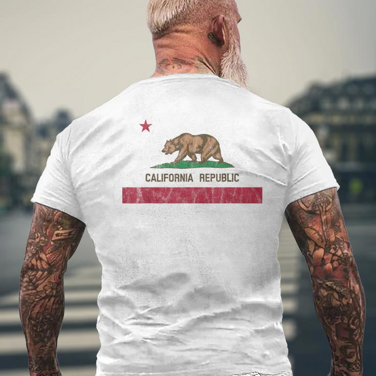 California Republic Flag California Souvenir T-Shirt mit Rückendruck Geschenke für alte Männer