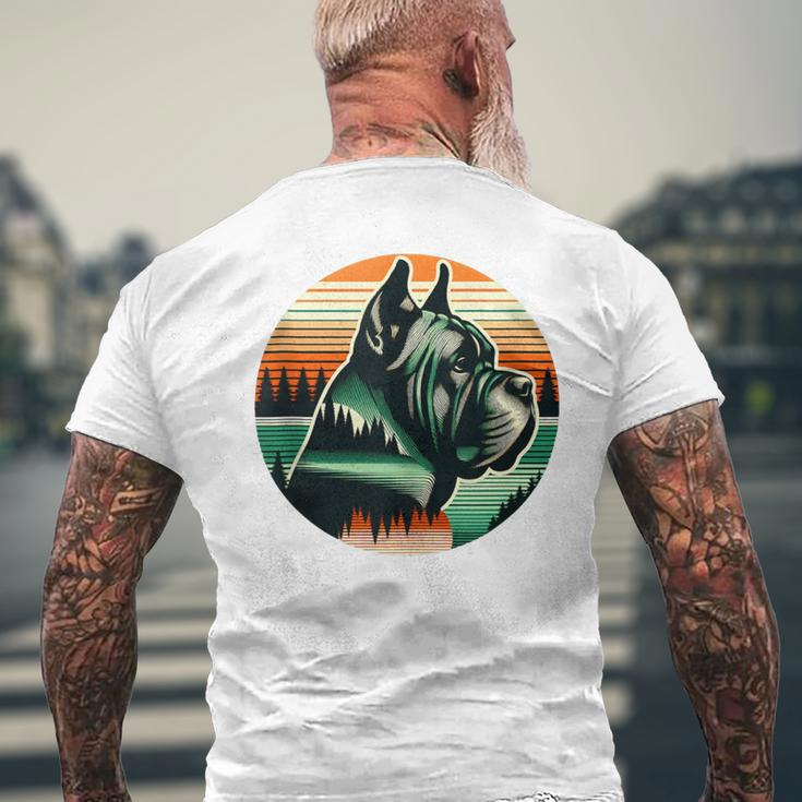 Cane Corso Dog Lover Sunset Retro Style Vintage 80S 70S Men's T-shirt Back Print Gifts for Old Men