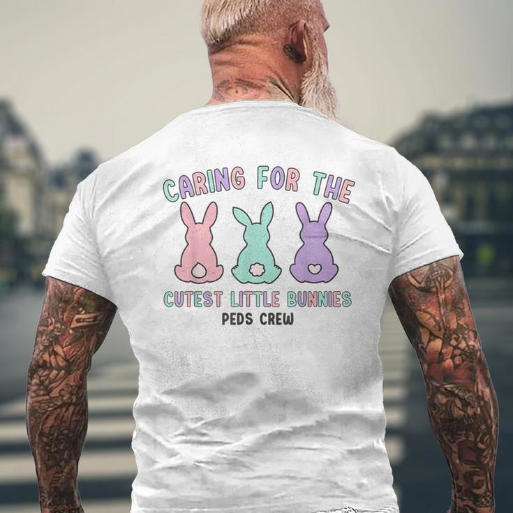 Caring For The Cutest Little Bunnies Peds Crew Easter Nurse Men's T-shirt Back Print Gifts for Old Men