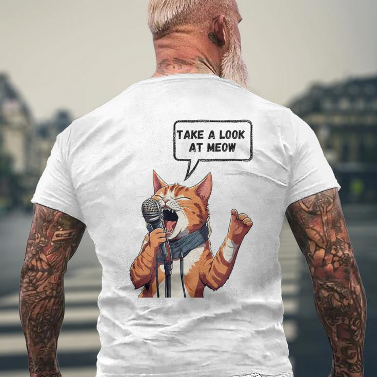 Cat Singing Men's T-shirt Back Print Gifts for Old Men