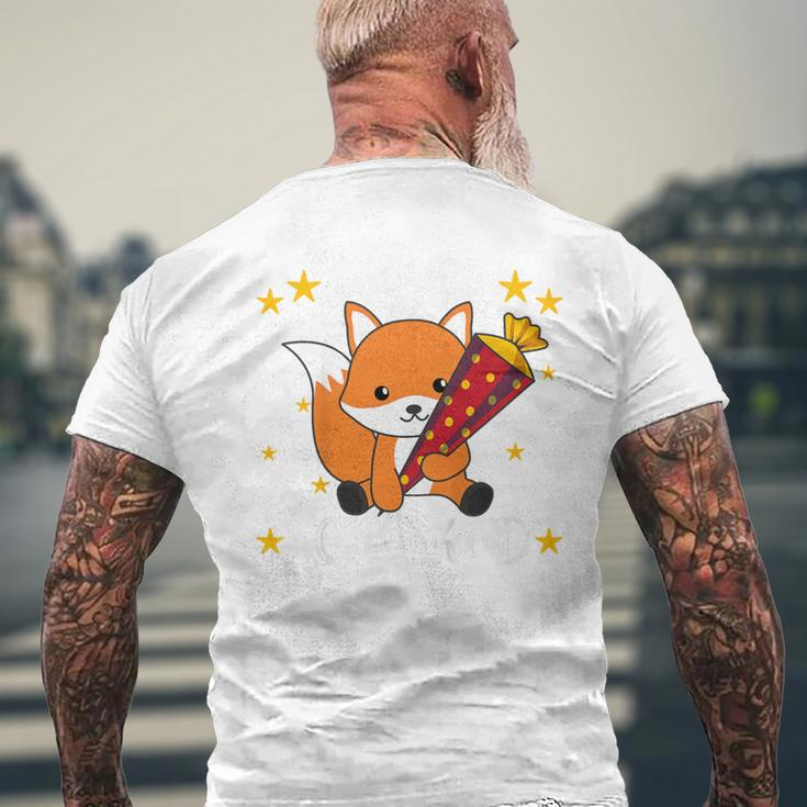 Children's Endlich Schulkind Fox School Cone School Cute Fox 80 T-Shirt mit Rückendruck Geschenke für alte Männer