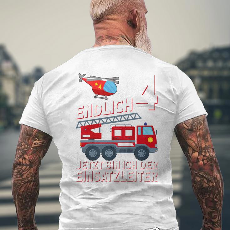 Children's Fireman Endlich 4 Jetzt Bin Ich Einsatzeiteiteiter T-Shirt mit Rückendruck Geschenke für alte Männer