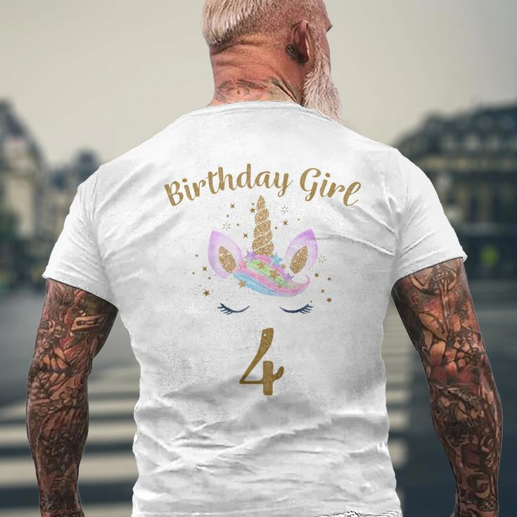 Children's Geburtstags 4 Jahre Mädchen Unicorn T-Shirt mit Rückendruck Geschenke für alte Männer