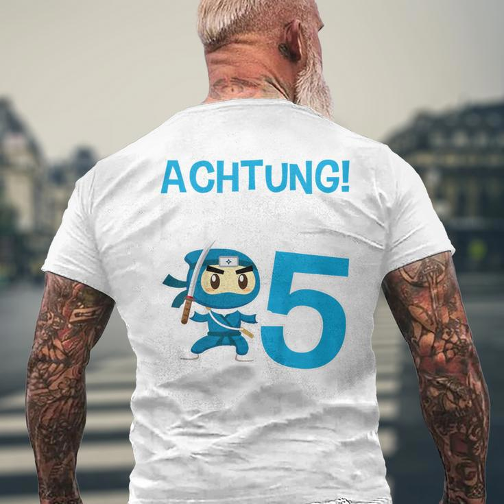 Children's Ninja 5Th Birthday Achtung Ich Bin Fünf T-Shirt mit Rückendruck Geschenke für alte Männer