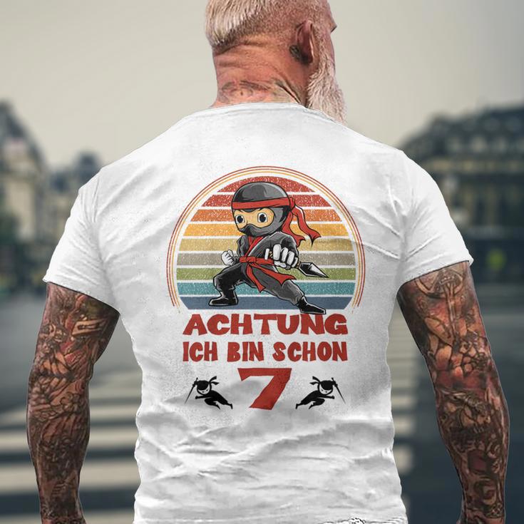 Children's Ninja 7Th Birthday For Boys Achtung Ich Bin 7 Jahre T-Shirt mit Rückendruck Geschenke für alte Männer