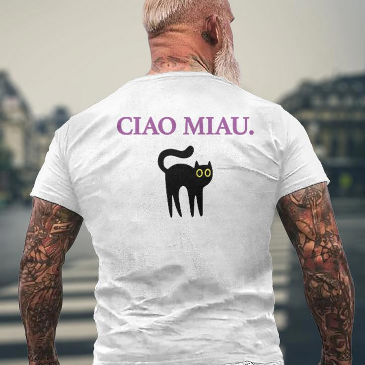 Ciao Miau X Cat Cats Cat Lovers Humour Fun T-Shirt mit Rückendruck Geschenke für alte Männer