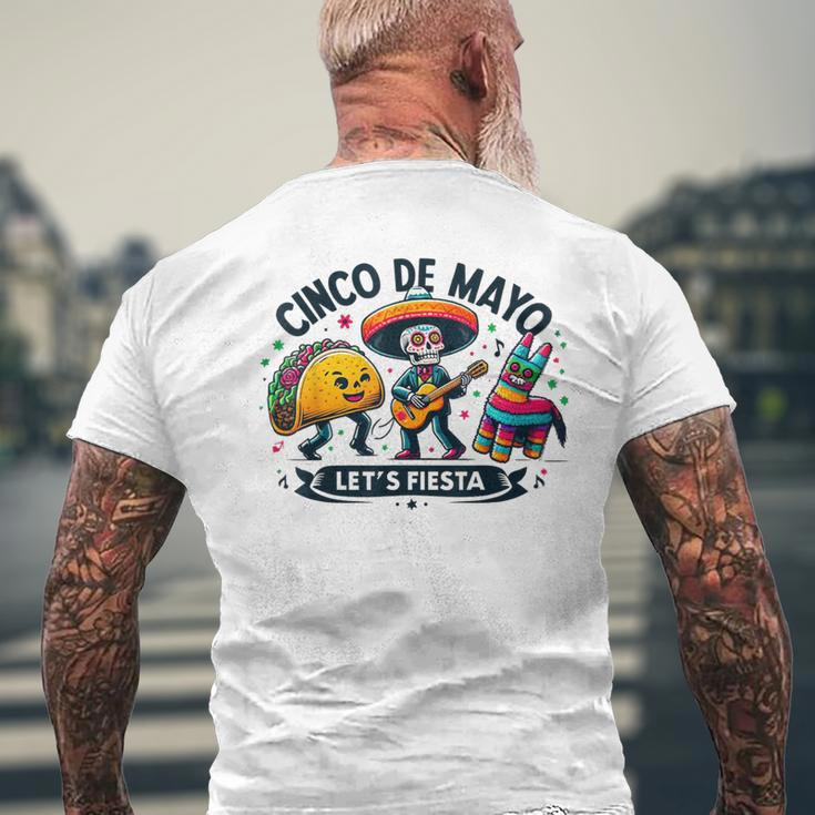 Cinco De Mayo Pinata Taco Sugar Skull Squad Let's Fiesta Men's T-shirt Back Print Gifts for Old Men
