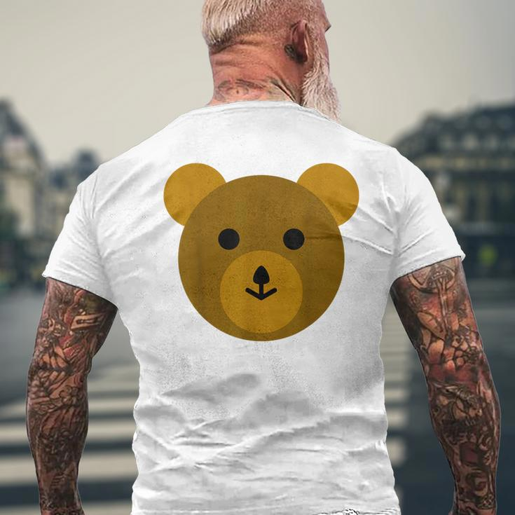Cute Brown Bear Teddy-Bear Men's T-shirt Back Print Gifts for Old Men