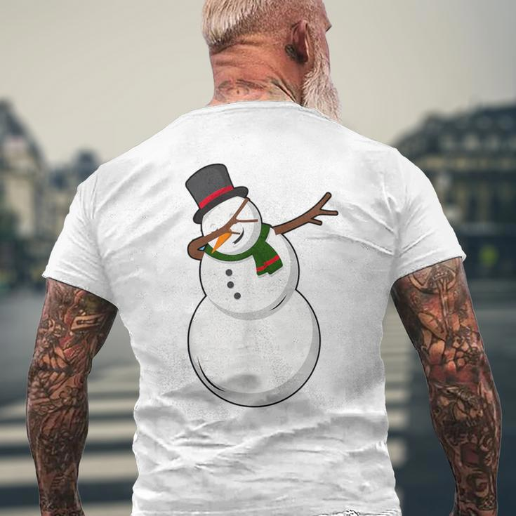 Dabbing The Dobby Snowman Holiday Christmas Men's T-shirt Back Print Gifts for Old Men