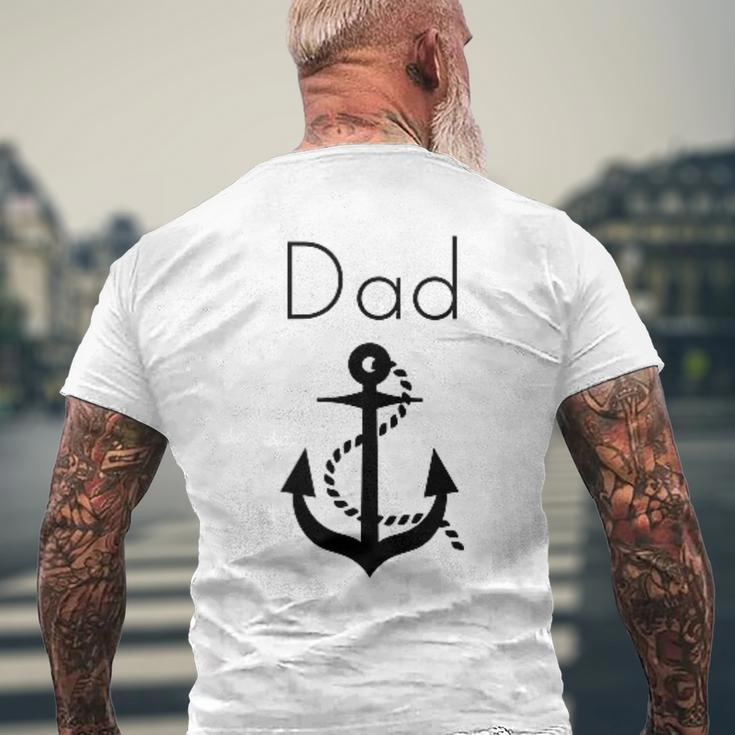 Dad Is My Anchor Father's Day Boat Ocean Summer Men's T-shirt Back Print Gifts for Old Men
