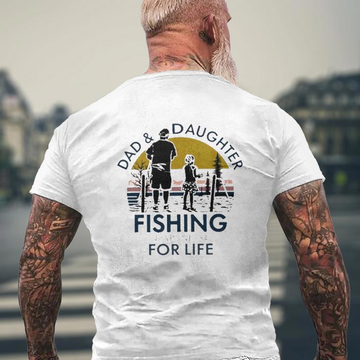 Dad And Daughter Fishing Partners For Life Vintage Mens Back Print T-shirt Gifts for Old Men
