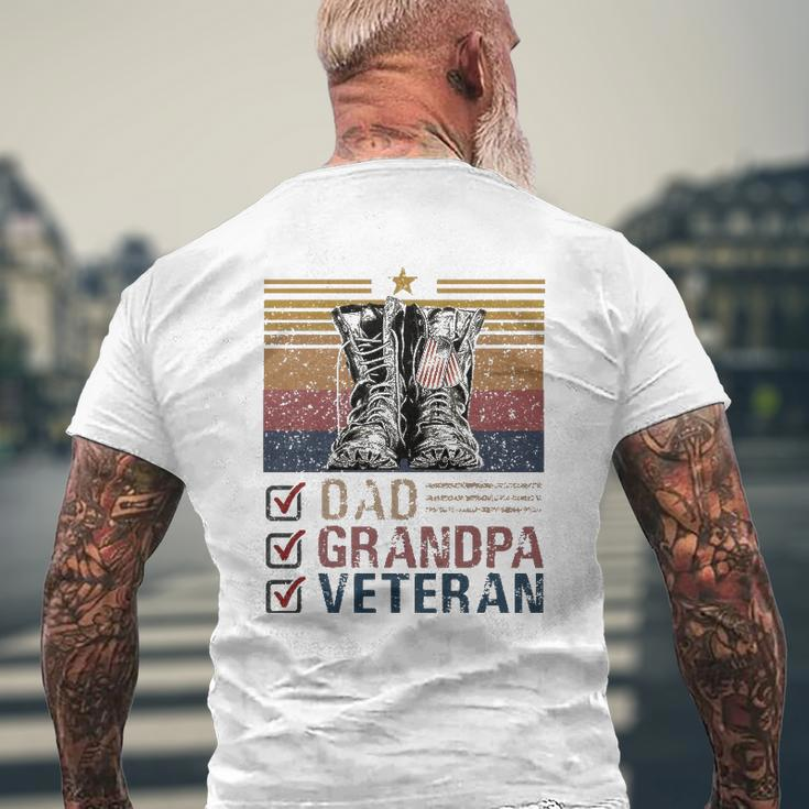 Dad Grandpa Veteran Vintage Favorite Holiday Veteran's Day Mens Back Print T-shirt Gifts for Old Men