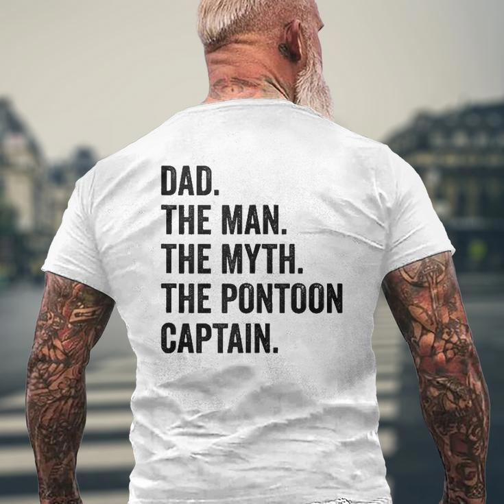 Dad Man Myth Pontoon Captain I Daddy Pontoon Mens Back Print T-shirt Gifts for Old Men