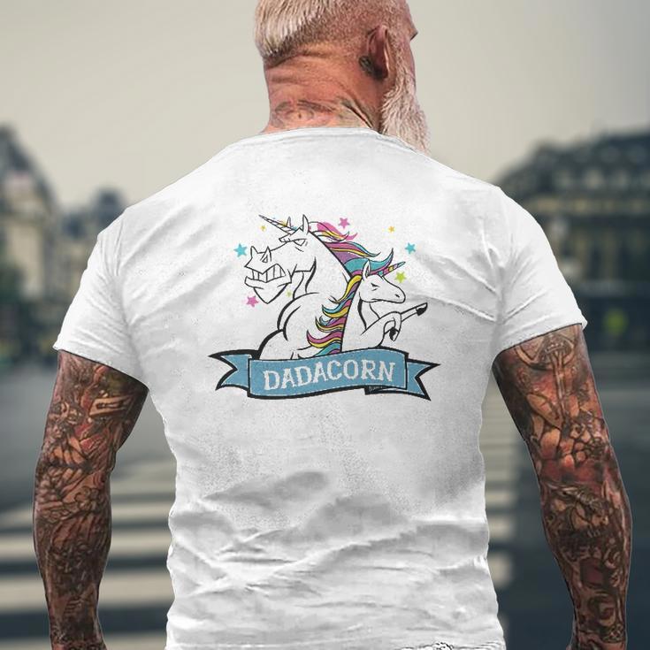 Dadacorn Unicorn Dad Daddycorn Father Unicorn Daddy Mens Back Print T-shirt Gifts for Old Men