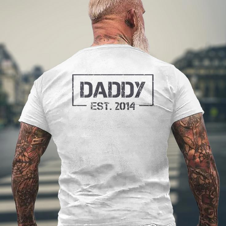 Daddy Est 2014 7Th Year As Dad Father's Day Mens Back Print T-shirt Gifts for Old Men