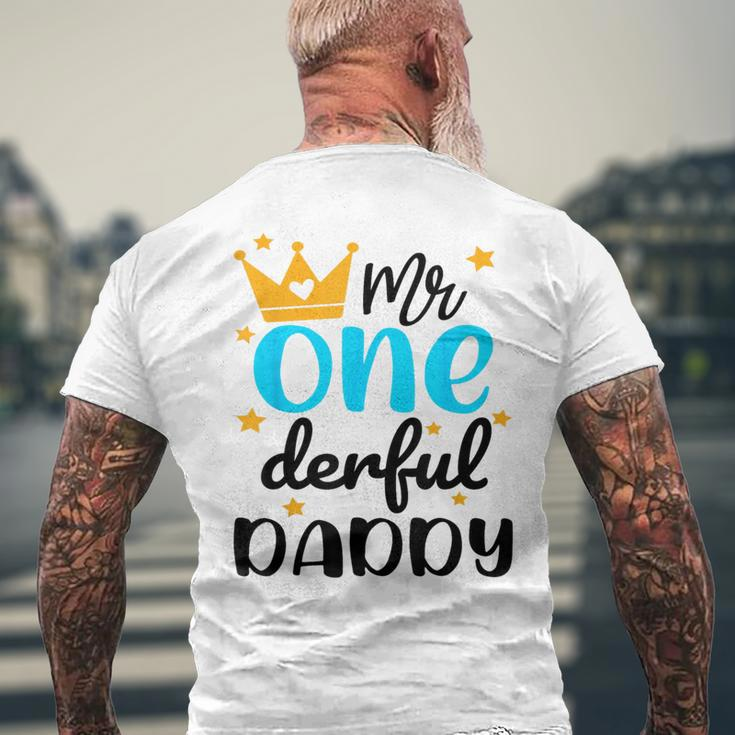 Daddy Of Little Mr Onederful 1St Birthday Family Party Men's T-shirt Back Print Gifts for Old Men