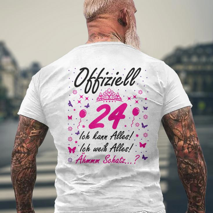 Damen 24 Geburtstag Lustig Offiziell 24 Ich Kann AllesSchatz T-Shirt mit Rückendruck Geschenke für alte Männer