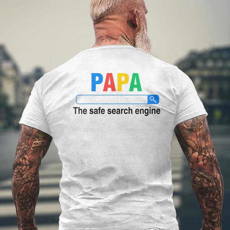 Damen Papa Die Sichere Suchmaschine Lustigeratertag Mit-Ausschnitt T-Shirt mit Rückendruck Geschenke für alte Männer