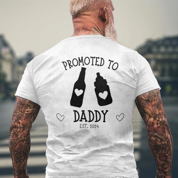 Damen Zum Papa Befördert 2024 Enthüllungon Neuemater Sohnater Wird Baby Mit-Ausschnitt T-Shirt mit Rückendruck Geschenke für alte Männer