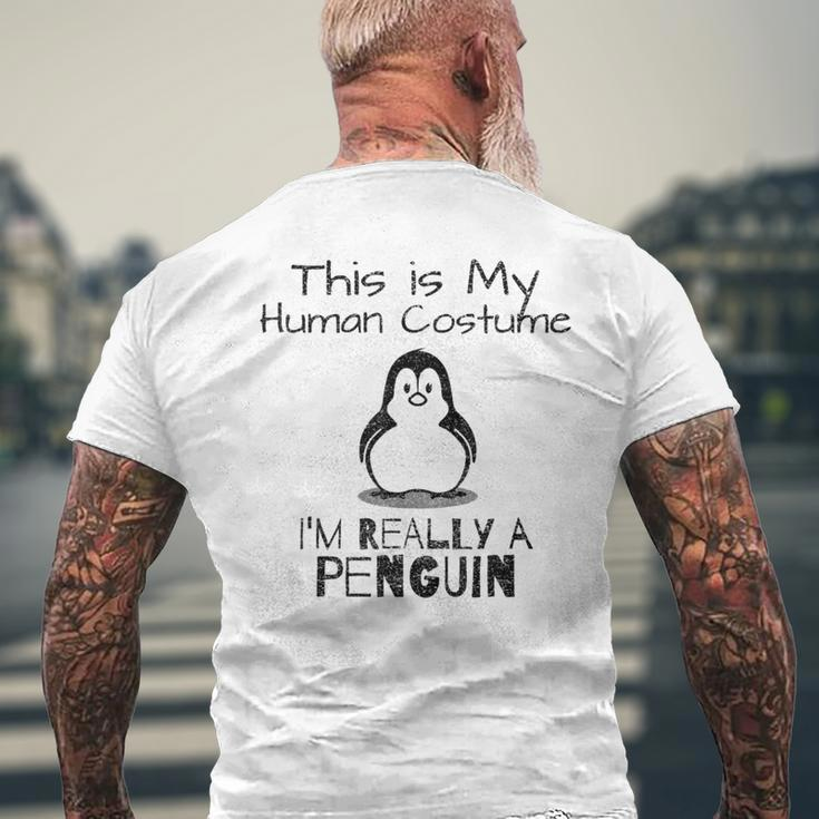 Das Ist Mein Menschkostüm Ich Bin Wirklich Ein Penguin T-Shirt mit Rückendruck Geschenke für alte Männer