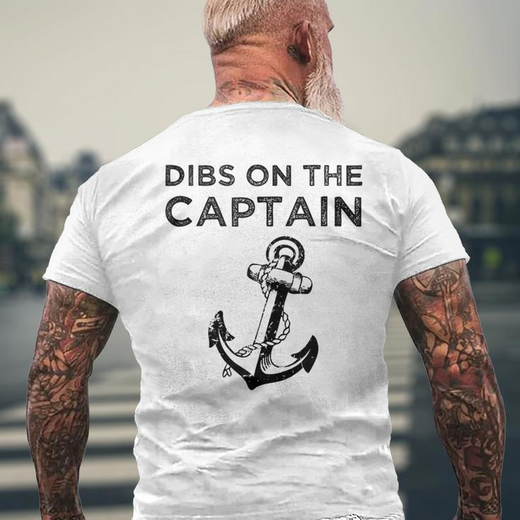 Dibs On The Captain Captain Wife Dibs On The Captain Mens Back Print T-shirt Gifts for Old Men