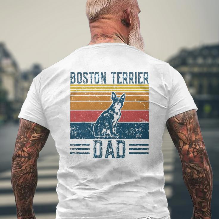 Dog Dad Vintage Boston Terrier Dad Mens Back Print T-shirt Gifts for Old Men