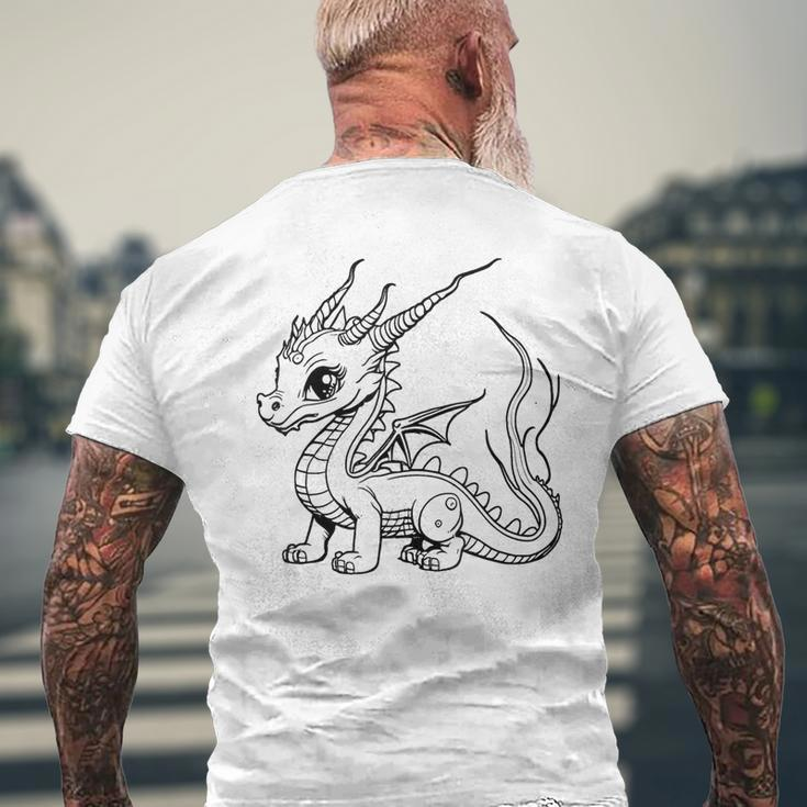 Dragon Ausmalen Und Selbst Bemalen Paint T-Shirt mit Rückendruck Geschenke für alte Männer