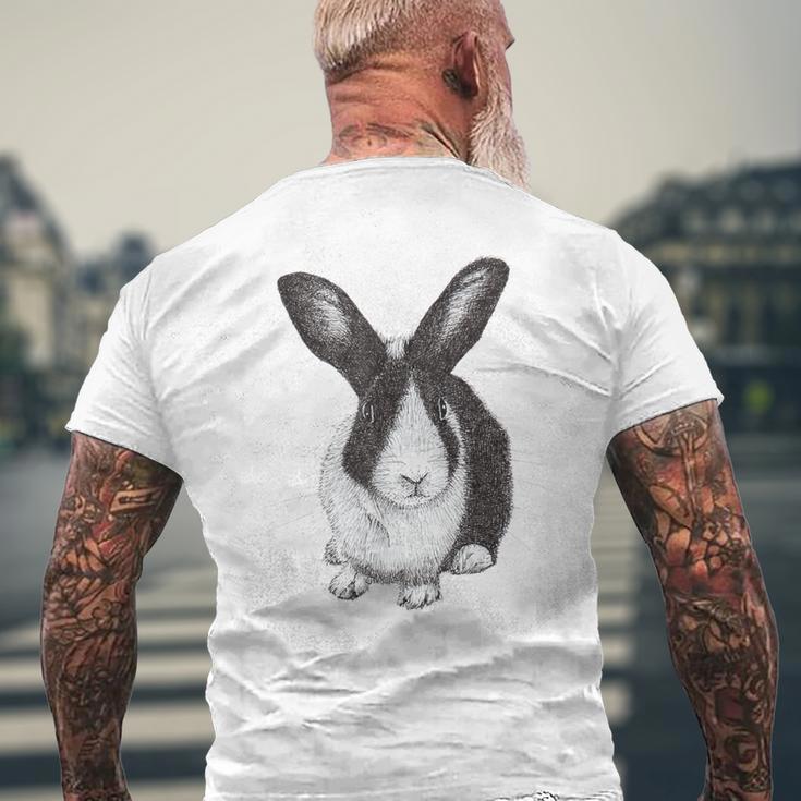 Dutch Bunny Rabbit Drawing Men's T-shirt Back Print Gifts for Old Men