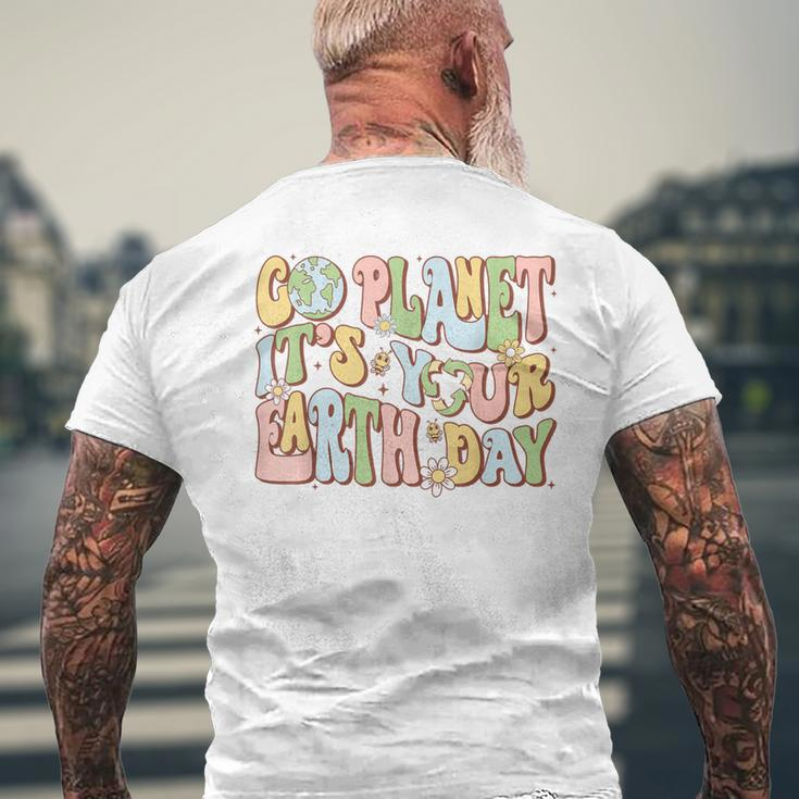 Earth Day Go Planet It's Your Earth Day Groovy Men's T-shirt Back Print Gifts for Old Men