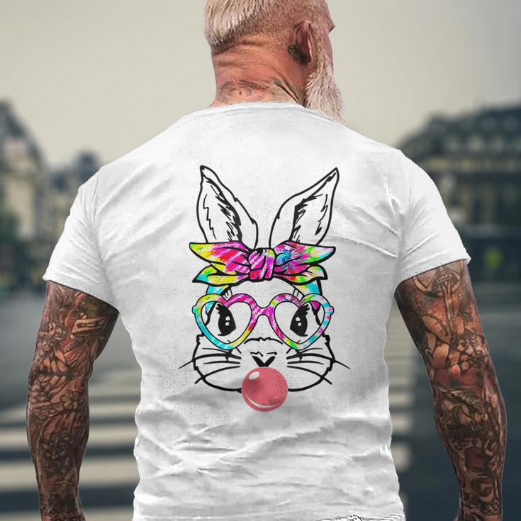 Easter Day Bunny With Bandana Heart Glasses Bubblegum Men's T-shirt Back Print Gifts for Old Men