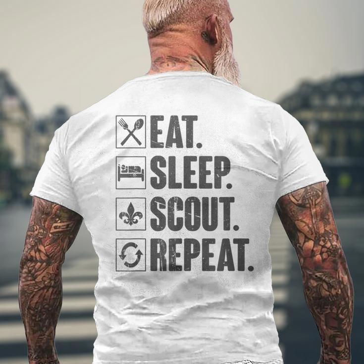 Eat Sleep Scout Repeat Scouting Lover Men's T-shirt Back Print Gifts for Old Men