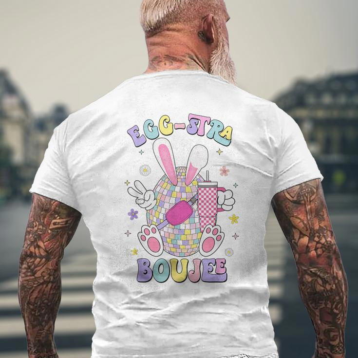 Egg-Stra Boujee Happy Easter Day Disco Easter Bunny Belt Bag Men's T-shirt Back Print Gifts for Old Men