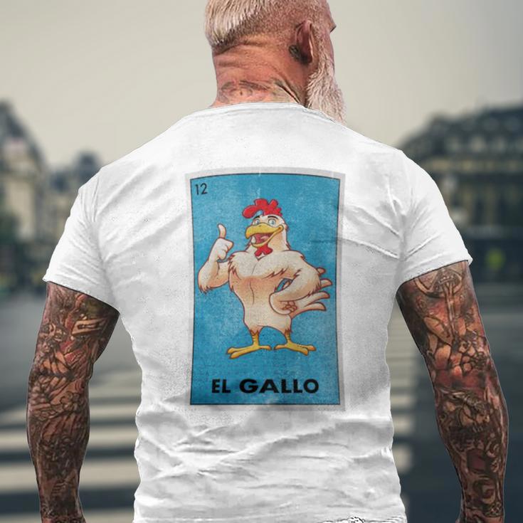 El Gallo Lottery Tradicional Vintage Rooster Men's T-shirt Back Print Gifts for Old Men