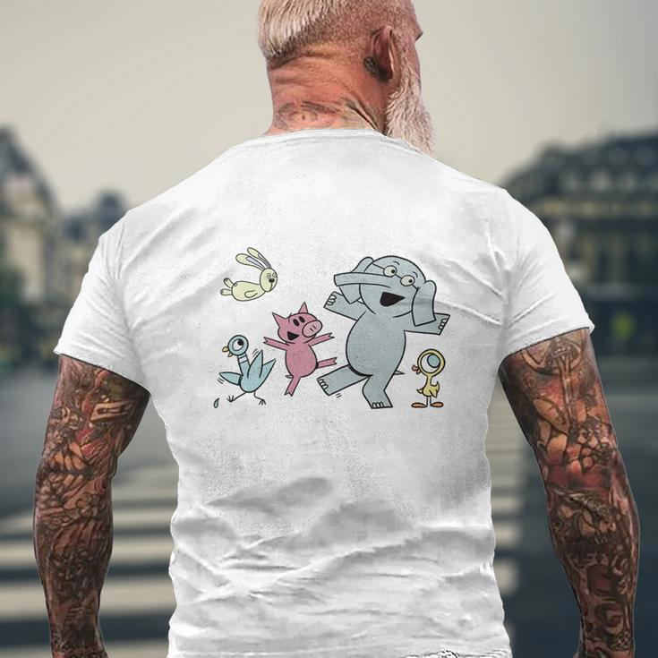 Elephant And Piggie Mens Back Print T-shirt Gifts for Old Men
