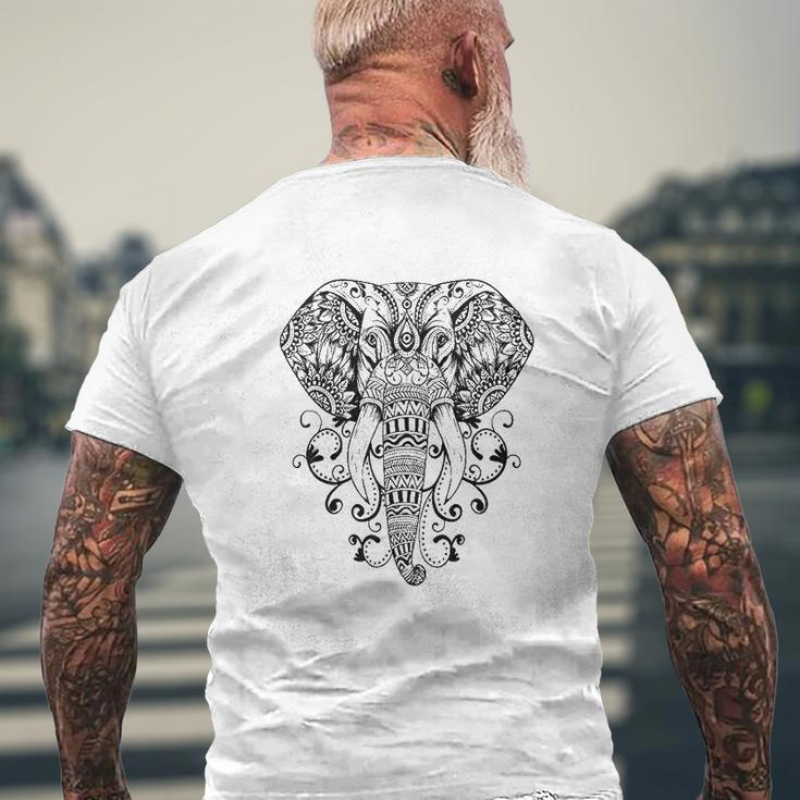 Elephant Steampunk Mens Back Print T-shirt Gifts for Old Men