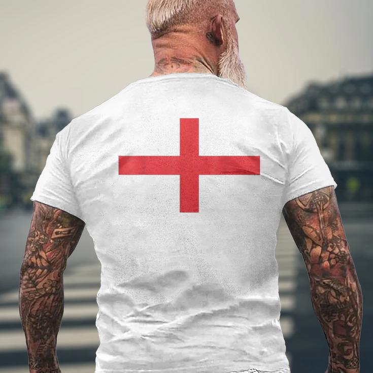 England 2021 Flag Love Soccer Football Fans Support Men's T-shirt Back Print Gifts for Old Men