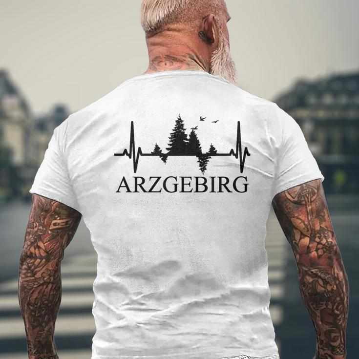 Erzgebirge Heartbeat Forest Motif Arzgebirg Für Erzgebirger T-Shirt mit Rückendruck Geschenke für alte Männer