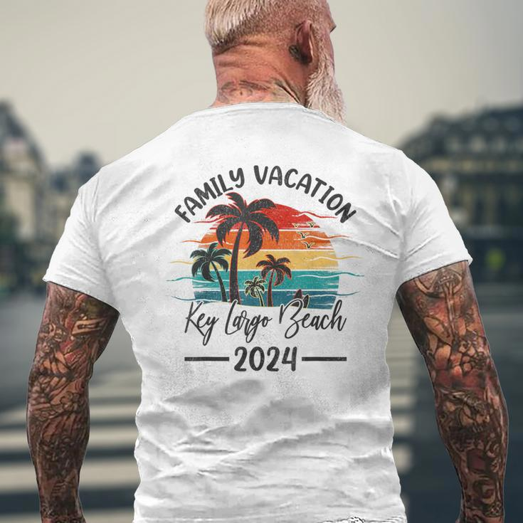 Family Vacation 2024 Vintage Florida Key Largo Beach Men's T-shirt Back Print Gifts for Old Men