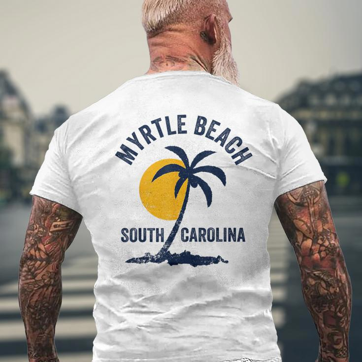 Family Vacation Retro Sunset South Carolina Myrtle Beach Men's T-shirt Back Print Gifts for Old Men