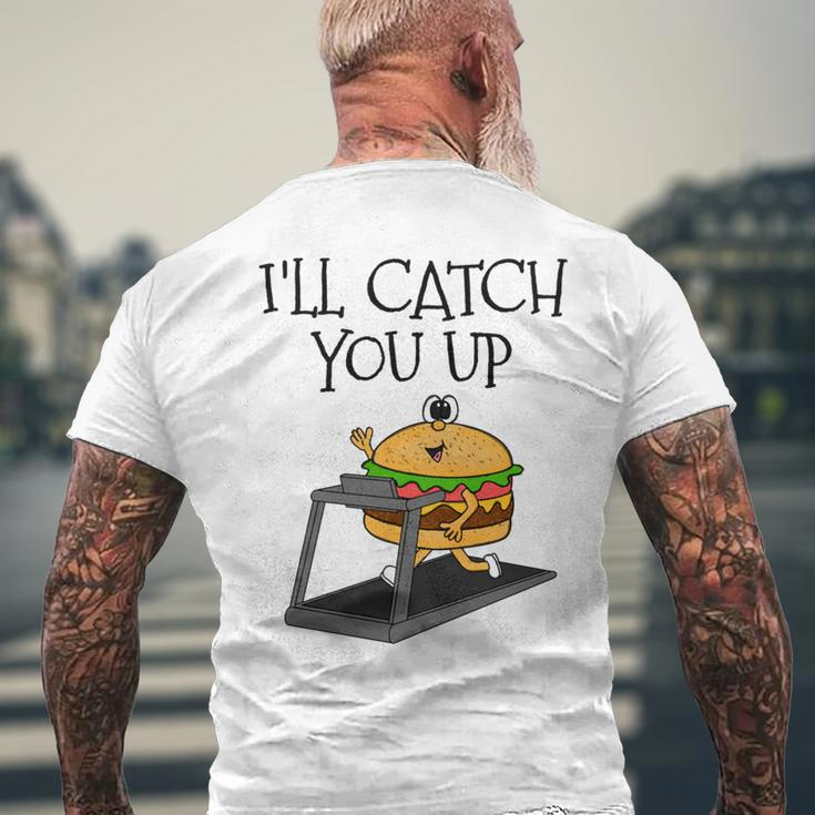 Fast-Food-Burger Fitness-Läufer Lustig T-Shirt mit Rückendruck Geschenke für alte Männer
