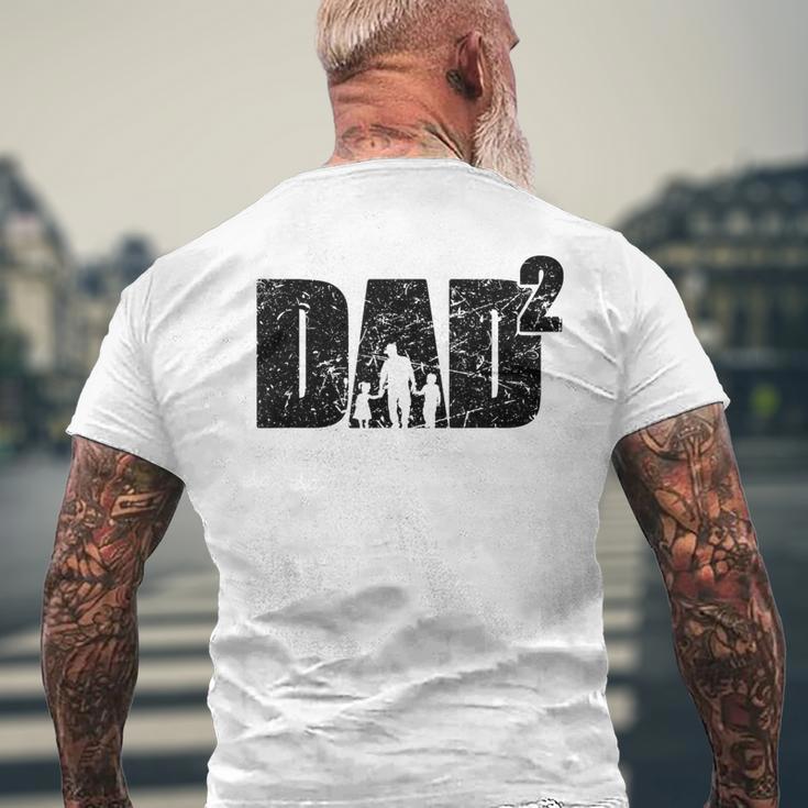 Father's Day Ater Werden Zweifacher Papa Zwei Kinder T-Shirt mit Rückendruck Geschenke für alte Männer