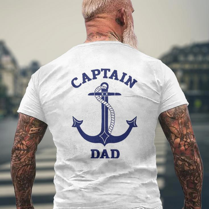 Father's Day Nautical Anchor Captain Dad Mens Back Print T-shirt Gifts for Old Men