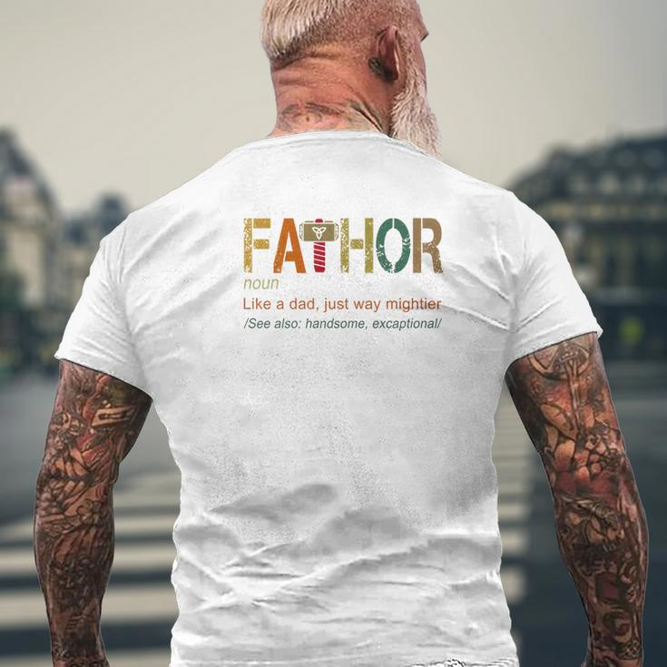 Fathor Like Dad Just Way Mightier Hero Shirts Mens Back Print T-shirt Gifts for Old Men