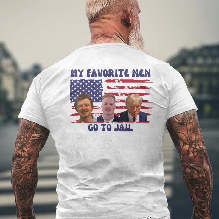 All Of My Favorite Go To Jail Groovey Retro 70S Men's T-shirt Back Print Gifts for Old Men