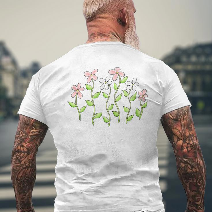 Field Of Flowers Of Summer Garden Men's T-shirt Back Print Gifts for Old Men