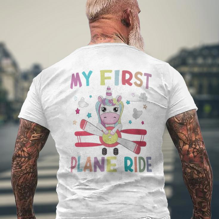 First Time Flying My First Airplane Ride Boys Girls Men's T-shirt Back Print Gifts for Old Men