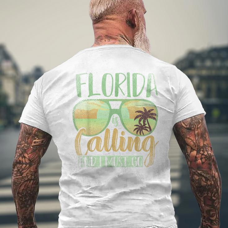 Florida Ruft Mich Und Ich Muss Gehen Florida White T-Shirt mit Rückendruck Geschenke für alte Männer